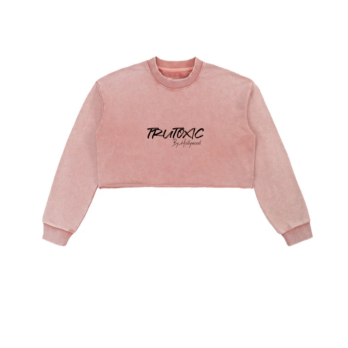Snow Washed Raw Edge Cropped Top